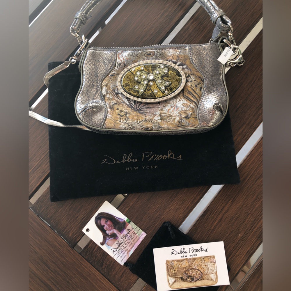 NWOT Silver/Bronze Embellished  Women's Shoulder/Crossbody Bag by Debbie Brooks
